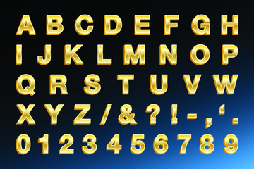 Golden Letters - Bold 3D Golden Type