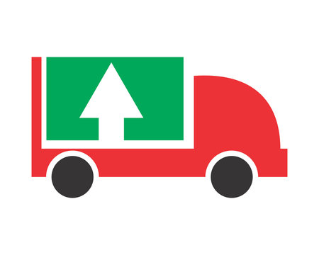 pick up boxcar transportation vehicle ride drive image vector icon