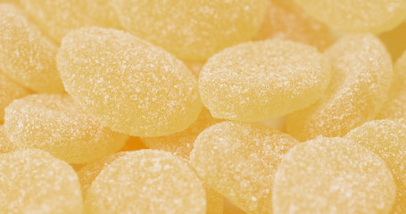 Stack of Yellow sugar candy