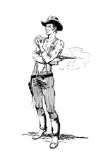 cowboy eating an apple