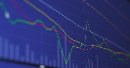 Stock market graph with blue background