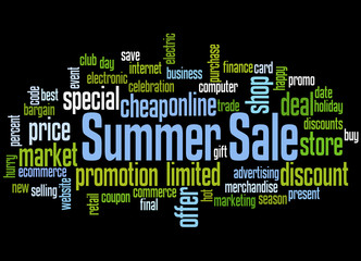 Summer sale word cloud concept 3