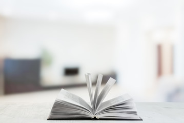 open book in the living room