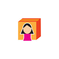Woman Box Logo Icon Design