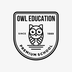 owl - vector logo/icon illustration label
