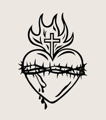 The Sacred Heart of Jesus, art vector design