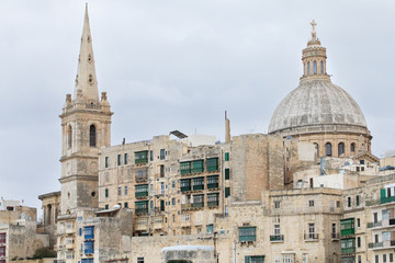 Wide view of St Paul's Anglican Cathedral, Valletta, Malta