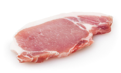 Raw pork meat isolated on white background with clipping path