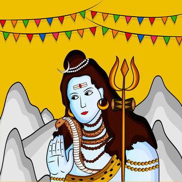 illustration of Hindu festival Shivratri background  