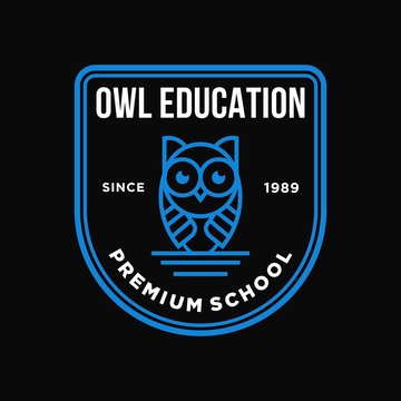 owl - vector logo/icon illustration label