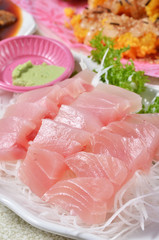 Delicious Japanese fresh raw seafood-Swordfish Sashimi   