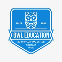 owl - vector logo/icon illustration label