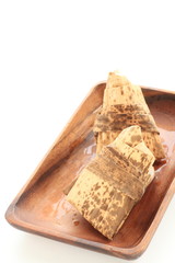 Chinese food, steamed sticy rice dumpling in leaf