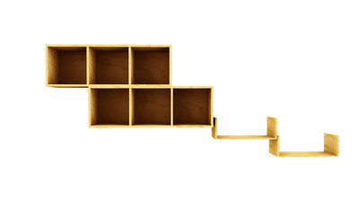 shelf font 3d rendering letter