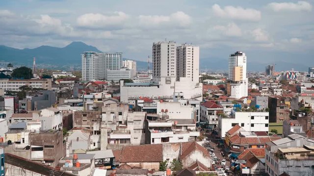 Bandung city pamorama from left to right, West Java, Indonesia