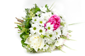 White wedding bouquet isolated on a white background