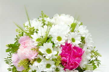 White wedding bouquet isolated on a white background