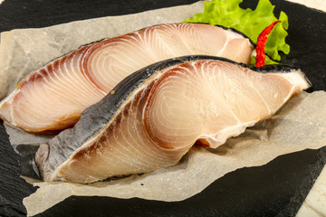 Raw shark steak