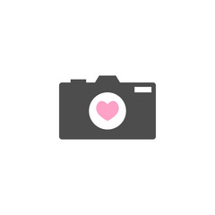 Camera with love lens graphic template