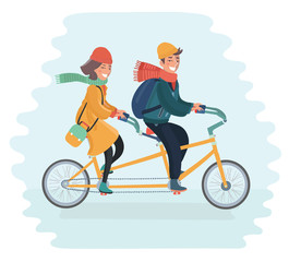 Tandem bicycle couple