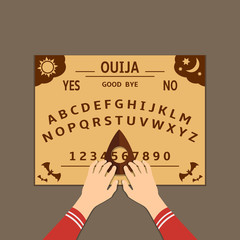 Ouija board flat design illustration