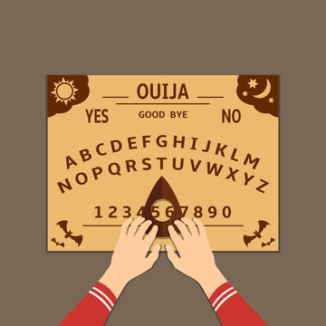 Ouija board flat design illustration