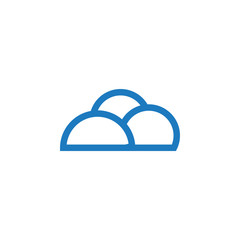 Outline blue cloud graphic template