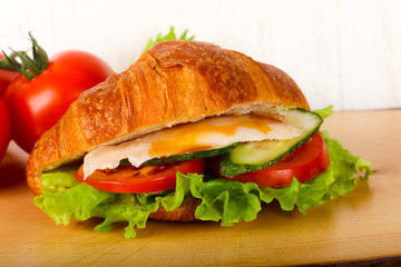 Croissant with chicken