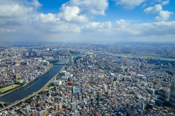 Tokyo city skyline aerial view, Japan