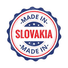 Made in Slovakia stamp isolated on white background. Slovakia Label.