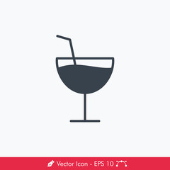 Wine Glass Icon / Vector