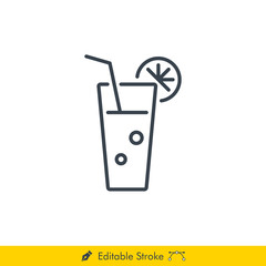 Lemonade Icon / Vector - In Line / Stroke Design