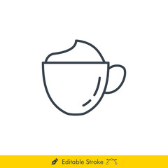 Cappuccino Icon / Vector - In Line / Stroke Design