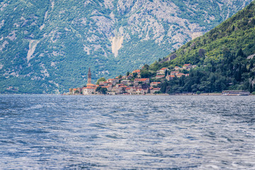Kotor Bay, Montenegro, view with Perast coastal town
