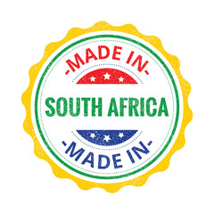 Made in South Africa stamp isolated on white background. South Africa Label.