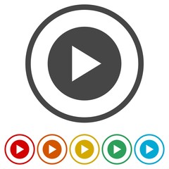 Button Play Video, 6 Colors Included