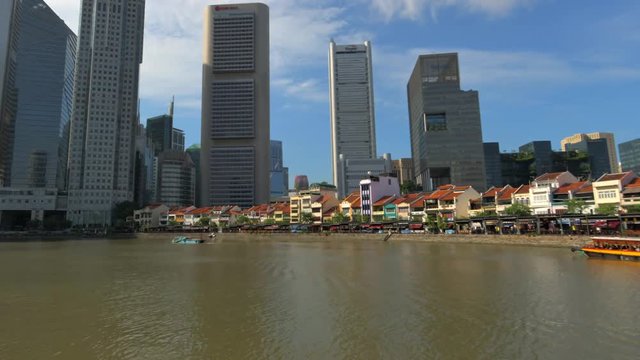 Timelapse 4k Movie Scene of Singapore Clarke Quay, the most popular nightlife spot in Singapore