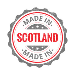 Made in Scotland stamp isolated on white background. Scotland Label.