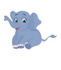 cute elephant cartoon on a white background