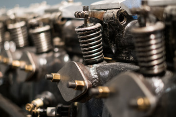 Fototapeta na wymiar engine detail, vintage motor - technology / mechanics macro