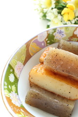 Japanese food, pan fried Konjac