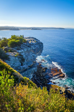 Manly Beach coastal cliffs, Sydney, Australia