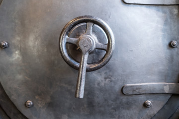 door handle of old steam train boiler -