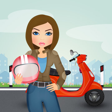 girl motorcyclist
