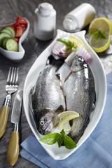 Fish in porcelain plate