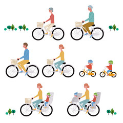 Naklejka premium 自転車 イラスト セット 