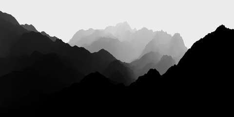 Silhouette berge