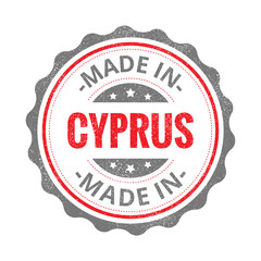 Made in Cyprus stamp isolated on white background. Cyprus Label.
