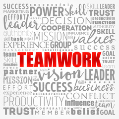 Obraz premium TEAMWORK word cloud collage, business concept background