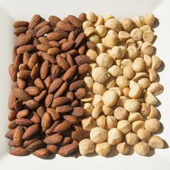 A Serving of Roasted and Salted Almonds and Macadamia Nuts